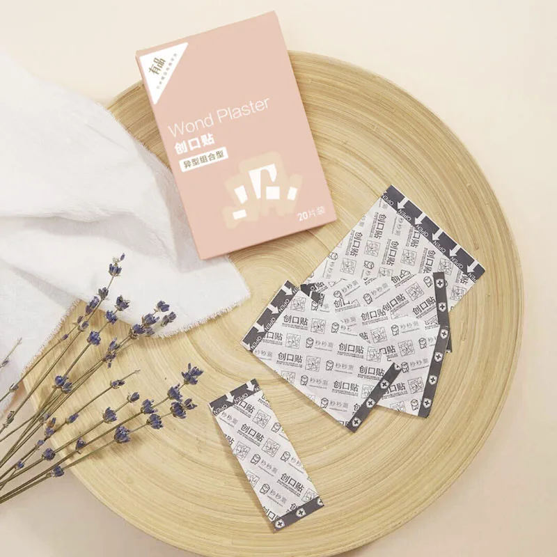 20 шт Xiaomi Miaomiaoce пластырь для ран, клейкий нерегулярный ленточный аппарат, повязка для первой помощи, стерильные наклейки для гемостаза