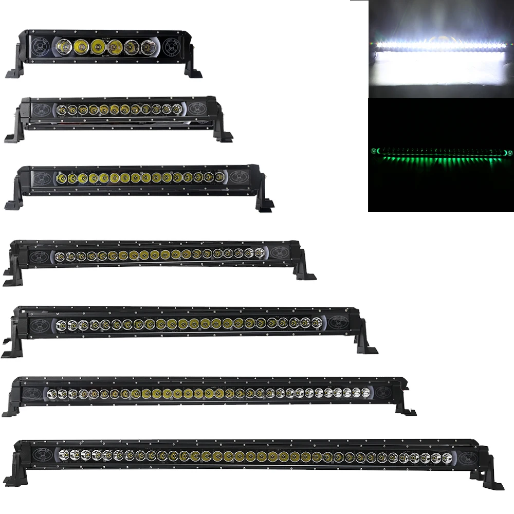 

Green DRL Led Light Bar Single Radiance Work Light Led for Tractor Boat Offroad 4WD 4x4 Truck SUV ATV 12V 24V Auto Driving Light
