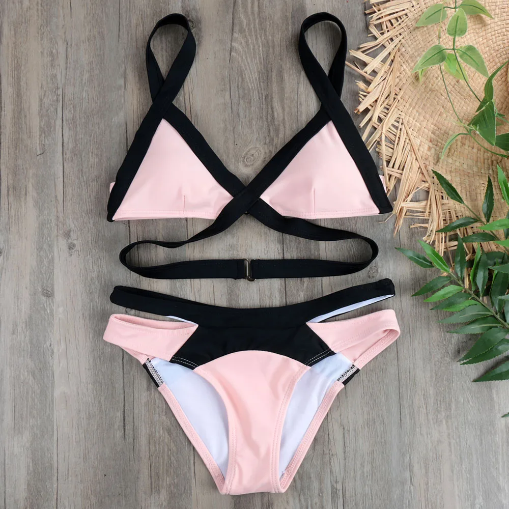 Summer Pink Plus Size Bikini Set Swimwear Women Push Up Bikinis 2018 Bathing Suit Sexy Cut Out Beach Wear Cross Swimsuit Biquin Summer Pink Plus Size Bikini Set Swimwear Women Push Up Bikinis 2018 Bathing Suit Sexy Cut Out Beach Wear Cross Swimsuit Biquin