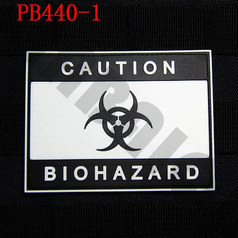 3D ПВХ патч предостережение BIOHAZARD - Цвет: PB440 Luminous