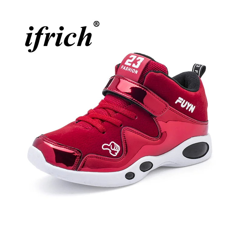Новые крутые детские кроссовки для мальчиков Удобная спортивная обувь резиновая подошва мальчики спортивная детская обувь Черный Красный