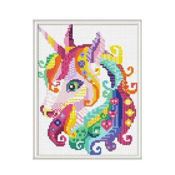 

Joy Sunday 5D Diamond Painting Unicorn Full Square Diamond Painting Mosaic Cross Stitch Full Round Wall Pictures for Living Room