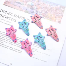 10 шт./компл. Star волновой точки BB клип печать шпильки детские волосы аксессуары Головные уборы пятиконечная звезда заколка для волос, G0418