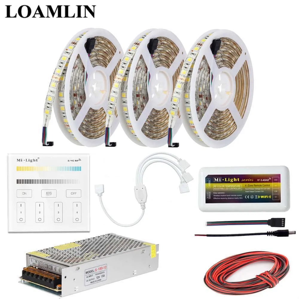 5 м 10 15 20 Светодиодная лента 5050SMD цветовая температура Milight B2 Сенсорная панель Led