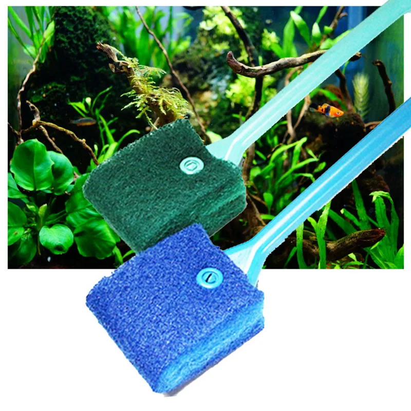 

Aquarium Cleaning Brush Tool Remove Algae Glass Fish Tank Scraper Sponge Cleaner E2S