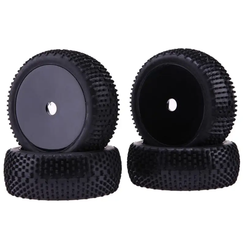 

4Pcs Rubber RC Run Flat Car Tires Black Wheel Rim for 1/8 Universal Car