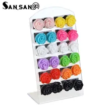 12 пар розово-красных разноцветных сережек-гвоздиков в форме цветка розы, модные простые ювелирные изделия, подарок для девушек и женщин, вечерние, свадебные