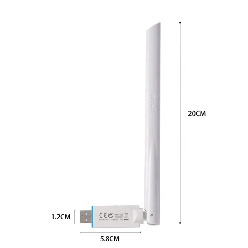 Tenda U2 150 Мбит/с высоким коэффициентом усиления Беспроводной сетевой адаптер, Портативный Wi-Fi приемник точки доступа, внешний сетевая карта с интерфейсом usb, Plug and Play