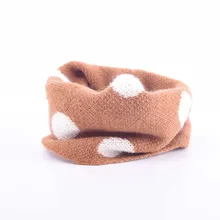 Детский шерстяной шарф на осень-зиму, теплый милый вязаный шарф унисекс с кольцом для мальчиков и девочек