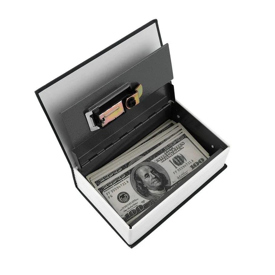 Сейф стальной безопасный словарь Скрытая безопасность секретный кофр Strongbox ключ замок безопасности коробка для денег коробка для хранения