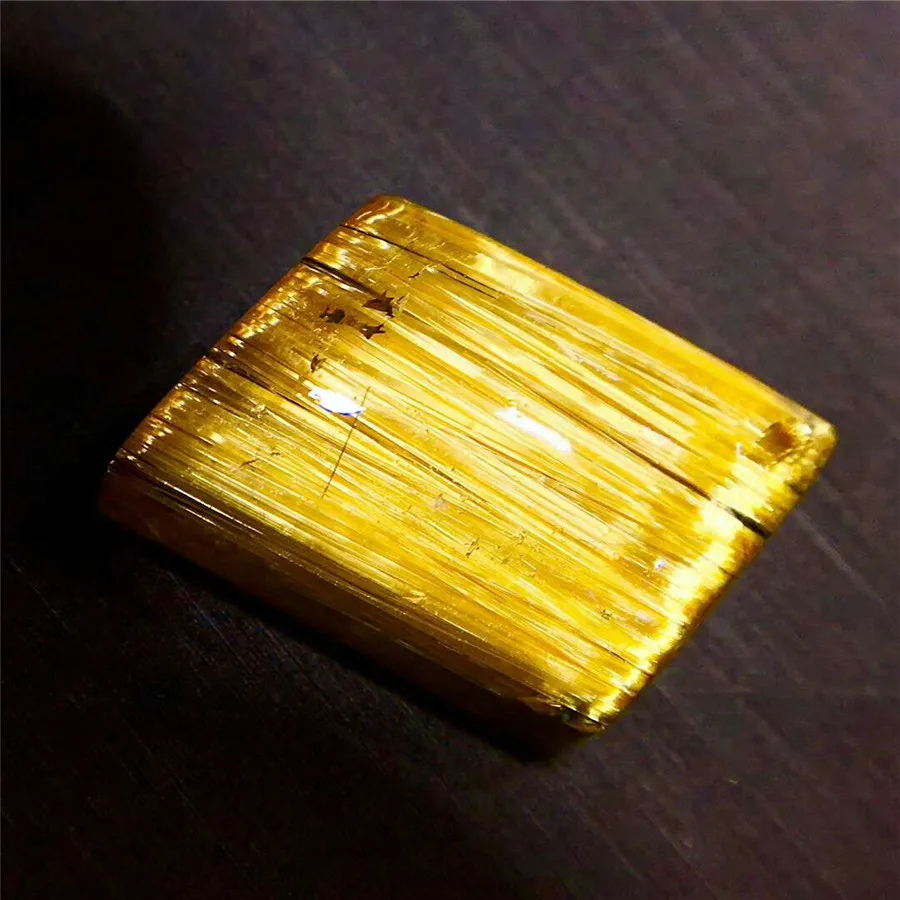 Высокое качество натуральный Золотой Рутиловый кристалл кварца эффект кошачьих глаз камень Мода прямоугольник богатые кольца Бусины