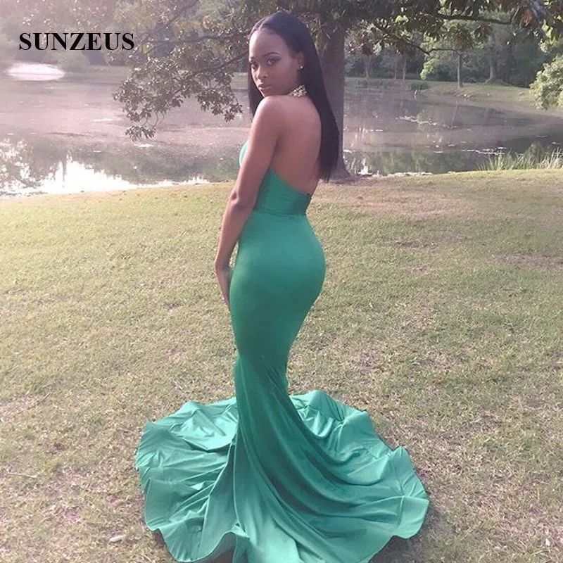 Emerald Green Prom Dress Beaded High 