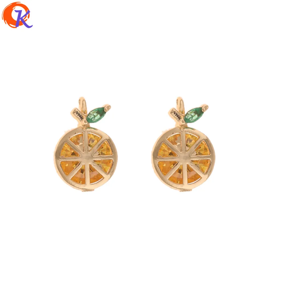 Cordial Design 30Pcs 7*11MM Jewelry Accessories/CZ Charms/Genuine Gold Plating/Fruit Shape/DIY Making/Hand Made/Earring Findings