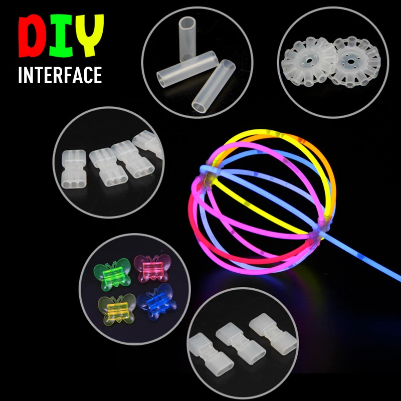

10pcs glow stick accessories Fluorescent Sticks Connector colorful Rod Glowstick lantern connetion kids DIY toy