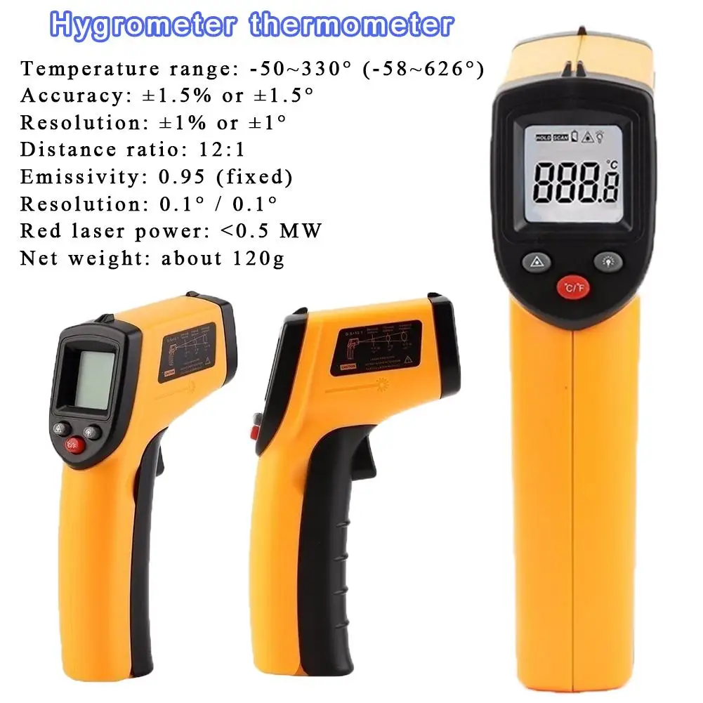 

GM320 Laser LCD Digital IR Infrared Thermometer Temperature Meter Gun Point Non-Contact Thermometer ( Without Battery )