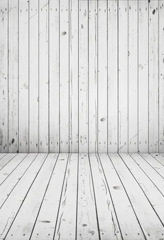 

HUA Art fabric photography Vintage White Wooden floor backdrop 5X7ft D581