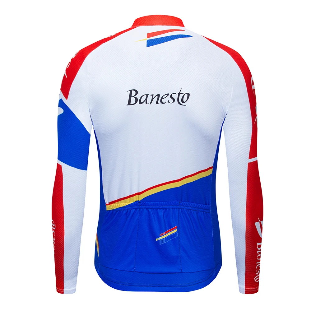 2018 Banesto качество Велоспорт Джерси с длинным рукавом MTB Спортивная одежда для