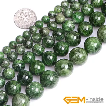 

AA Grade Round Natural Green Diopside Stone Gem Stone Semi Precious Beads Selectable 7mm 8mm 10mm 12mm For Jewelry Making