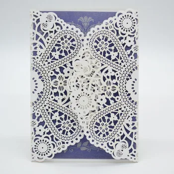 

Hot sale new design DIY exquisite luxurious flower laser cut wedding invitations card envelopes