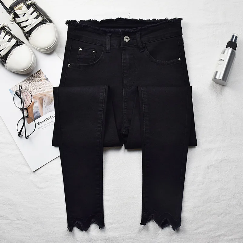 New Fashion Skinny Denim Pencil Jeans Woman Elastic High Waist Trousers Black Blue Stretch Plus Size Washed Jeans Female New Fashion Skinny Denim Pencil Jeans Woman Elastic High Waist Trousers Black Blue Stretch Plus Size Washed Jeans Female