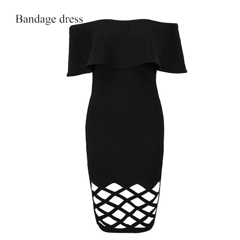 Adyce-2017-Summer-Women-Bandage-Dress-Black-slash-neck-Hollow-Out-Hem-Ruffles-Bodycon-Runway-Dress (2)_