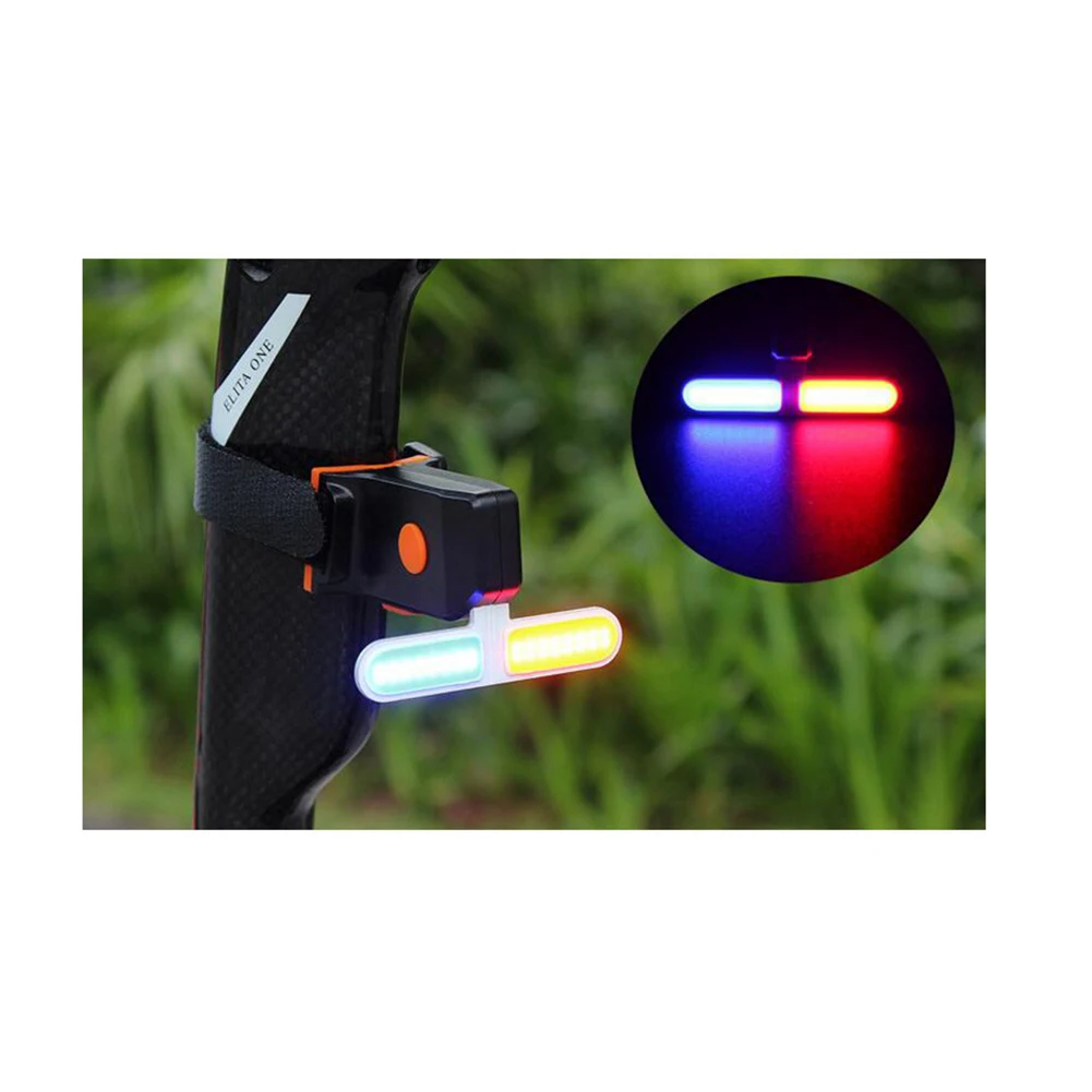 Excellent Innovative USB Rechargeable Bicycle Taillight Heart Shape Bone Shape Mountain Road Bike Night Riding Tail Rear Light 6