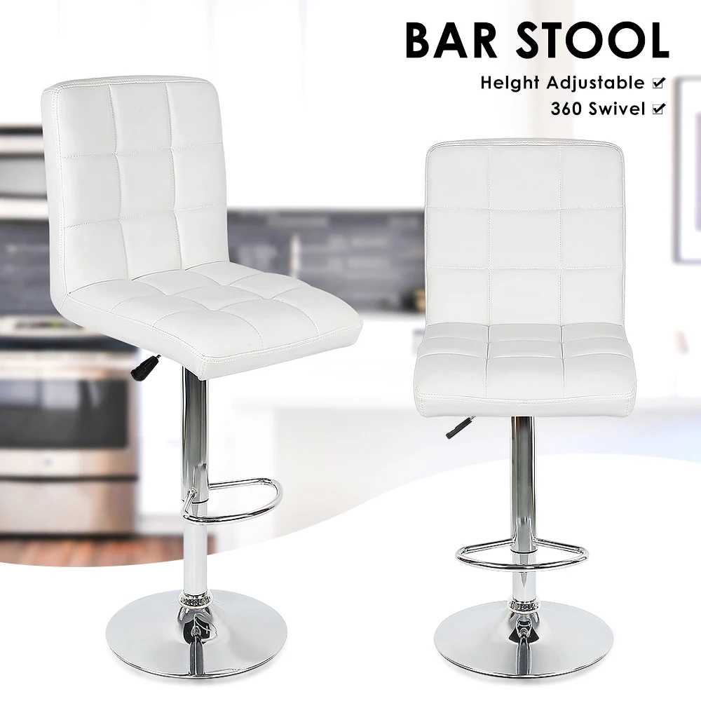 

2PCS Fashion Swivel Bar Chairs Synthetic Rotating Bar Stool Lifting High Stool with Footrest Adjustable Silla for Home Decor HWC