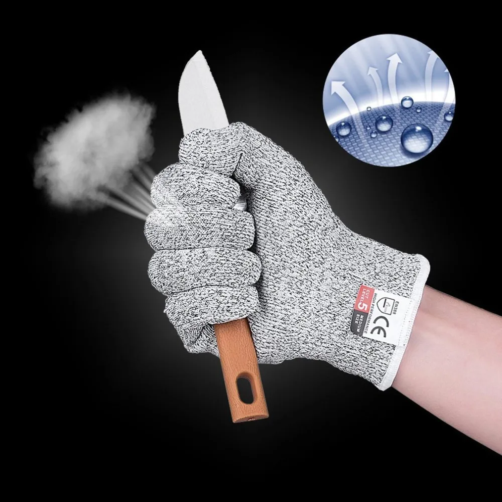 Уличные ножевые устойчивые к порезам перчатки для забоя на кухне, погружные клейкие мужские перчатки из полиэтилена HPPE