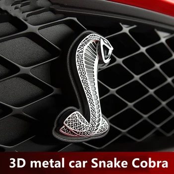 

1pcs Cobra Logo 3D Metal Super Snake Racing Rally Front Hood Grille Badge Emblem For Mustang Shelby GT500