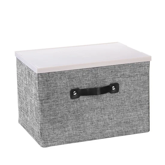 Gran caja de almacenamiento plegable tela de lino de algodón de ropa de