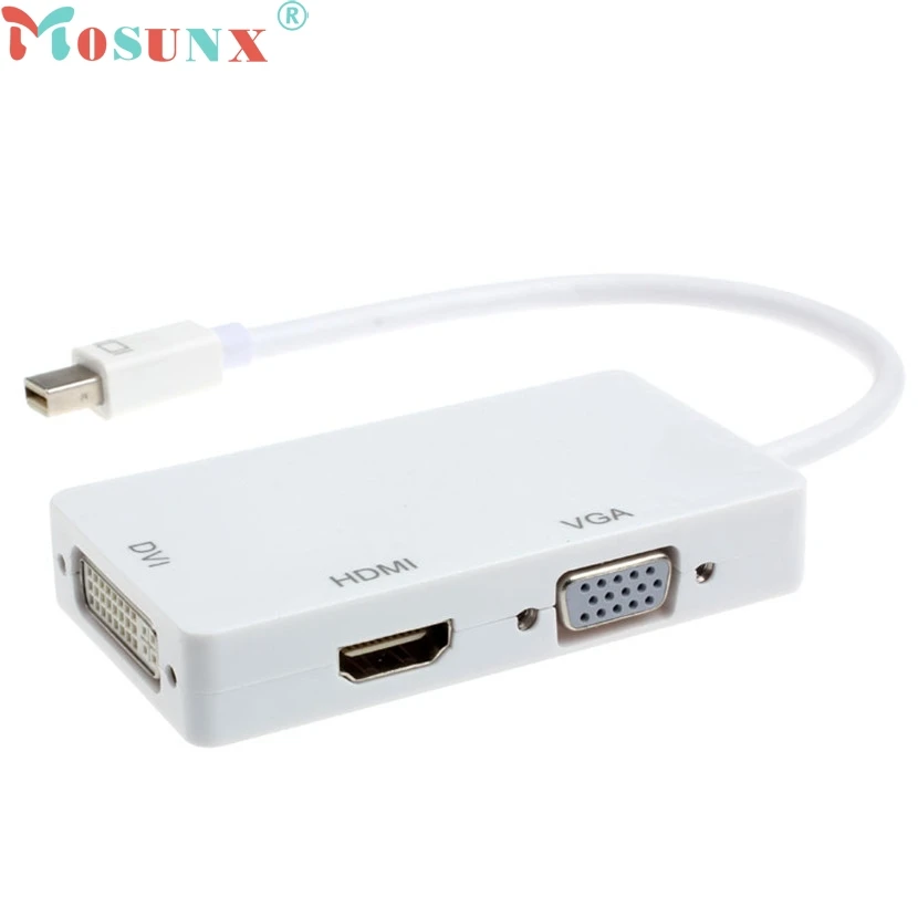 

mosunx Mecall Tech DisplayPort Thunderbolt to DVI VGA HDMI Adapter 3 in1 for MacBook iMac