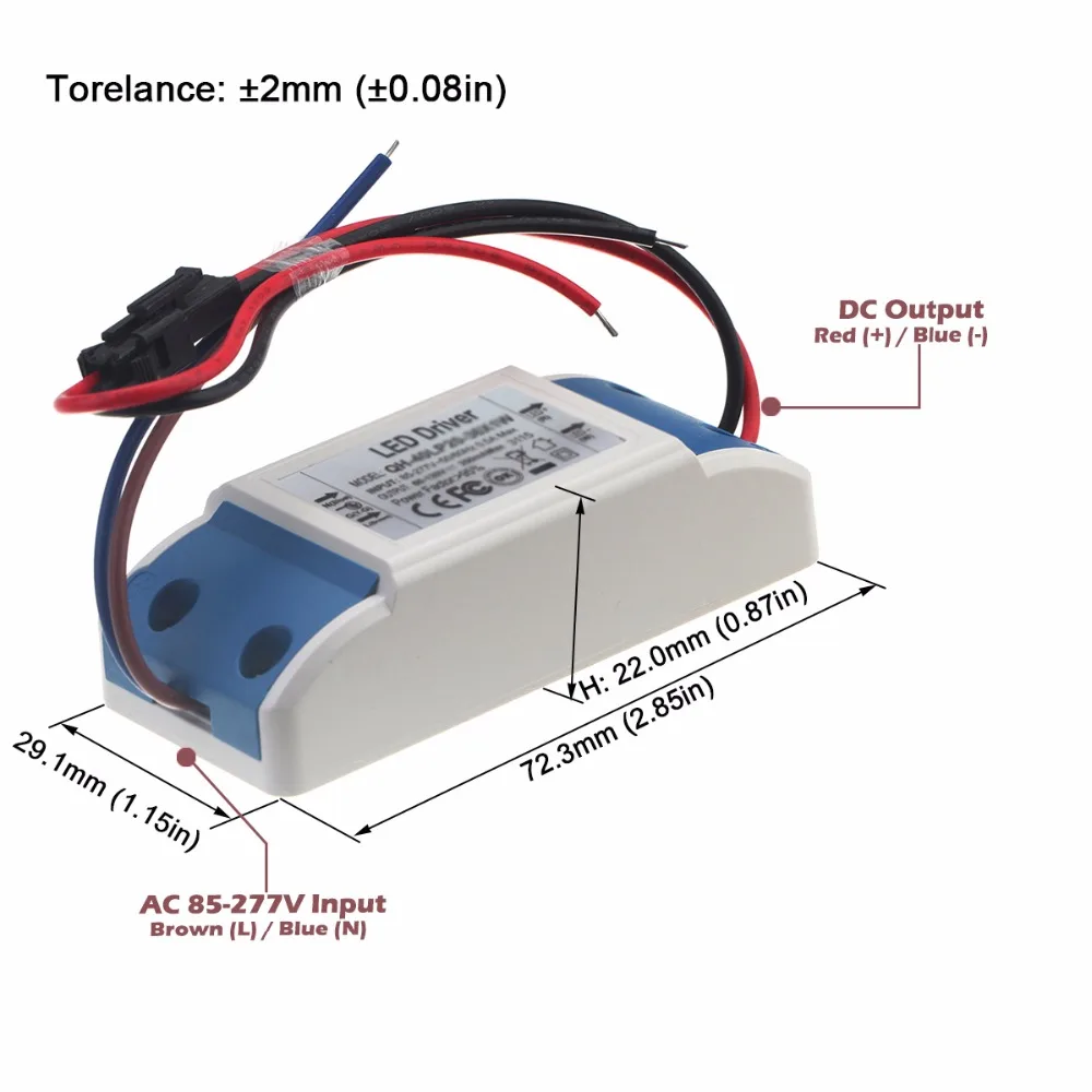 С драйвером постоянного тока для светодиода 450mA DC 12-20V 8W 10W 12 W внешний источник питания AC 100-240V 4-6X2W для 8 10 12 W COB прожектор