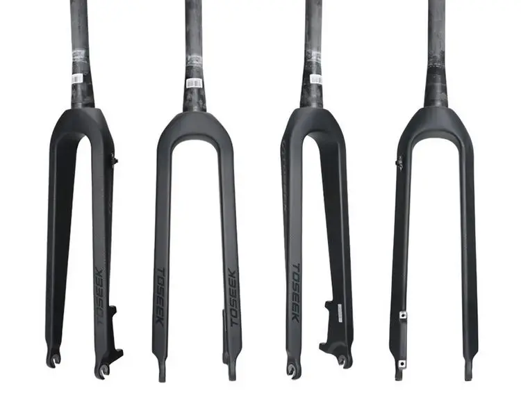 

1pcs Full Carbon Mountain Bike Fork 1-1/8'' 1-1/2'' Tapered Bicycle Fork Toseek Disc Brake 26/27.5/29ER MTB Rigid Carbon Fork