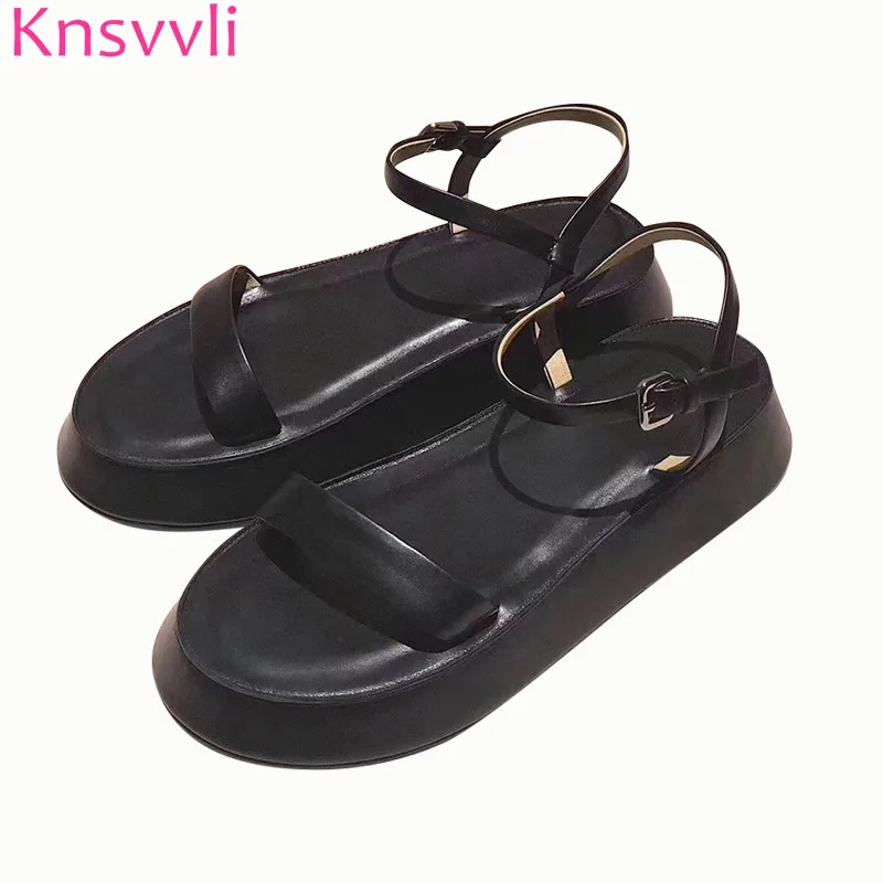 Knsvvli/Босоножки на платформе женская повседневная обувь черного цвета из