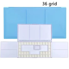 36 Grid Paint Palette Gouache Plastic Tray Empty Painting Box Artist Storage Watercolor Case Art Supplies Professional Foldable