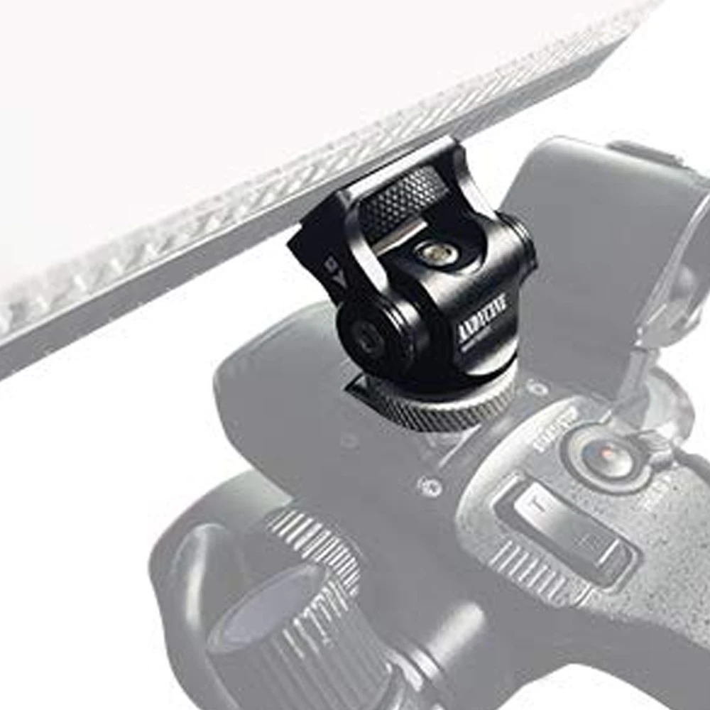 

Mini Hot Shoe Stand Friction arm 1/4" Thread Hole 360/176 Degrees Base/Upper Rotations for Video LED Light, Monitors