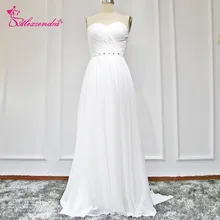 Alexzendra Branco Chiffon Praia Vestidos de Casamento Frisado do Querido Vestidos de Noiva Vestido Robe De Mariage