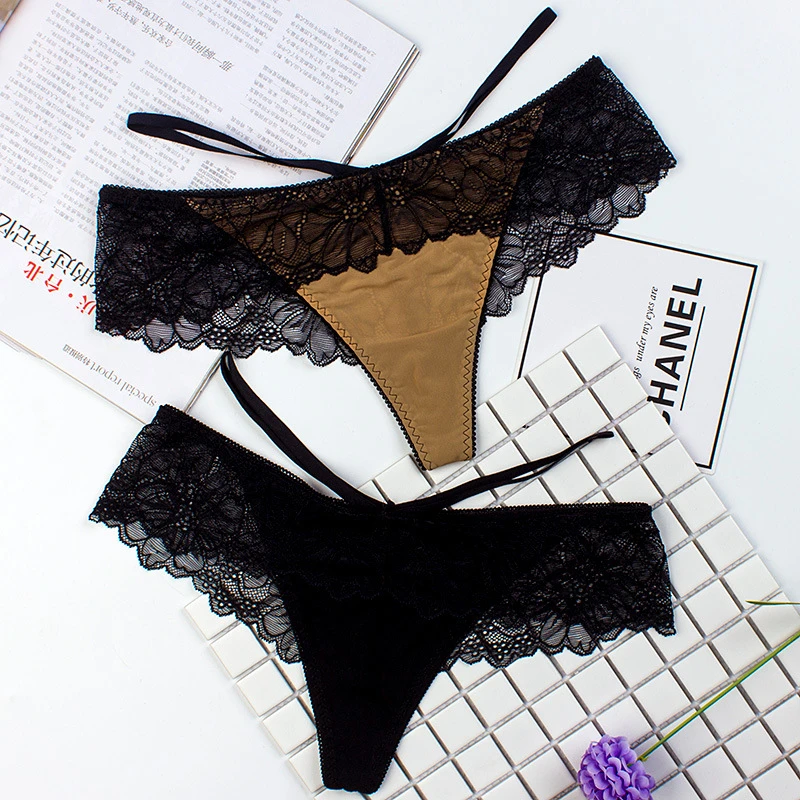 Sexy Ladies Lace Transparent Panties Thongs G Strings Panties Female Sex Fashion Low-Rise Women Underwear Seamless Briefs 15 (4)