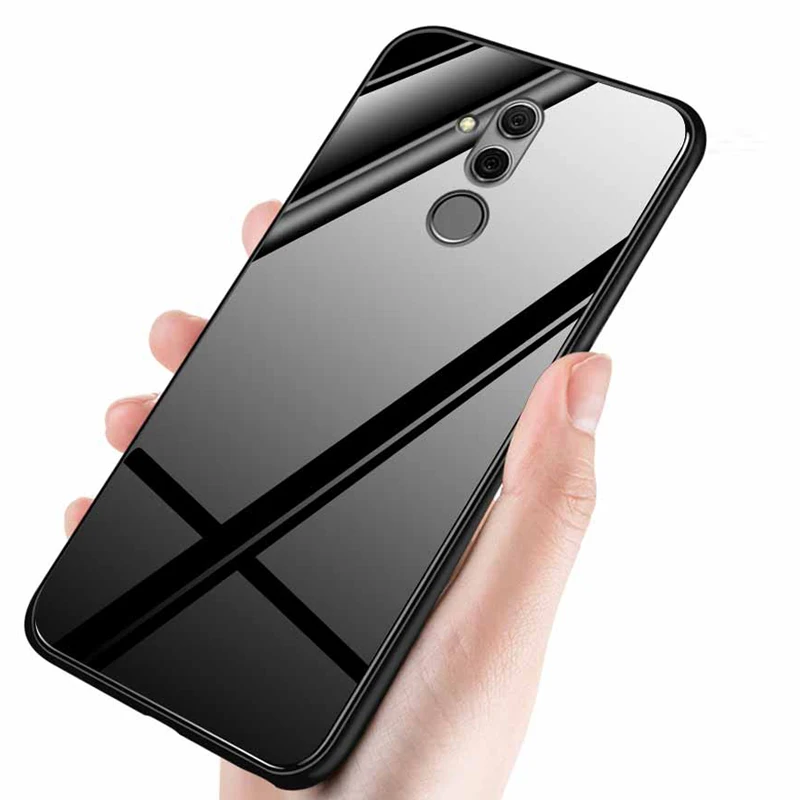 

YUETUO tpu Tempered glass phone back etui,capinha,coque,cover,case for huawei mate 20 Lite pro mate20 20Lite silicon accessories