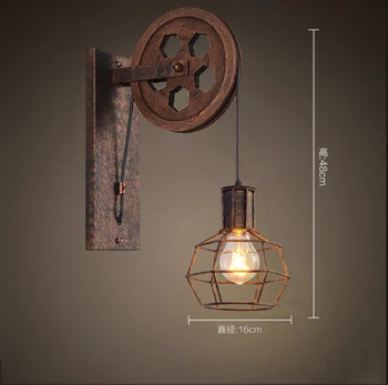 

Loft Style Antique Wall lamp Lift Retractable Pulley Wall Sconce Lighting Bar Cafe Light