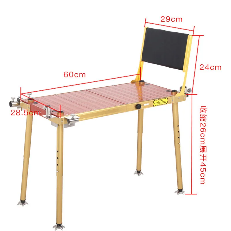 Складной алюминиевый рыболовный стул, ультра-светильник, мини рыболовная платформа, многофункциональная Толстая портативная карманная рыболовная платформа