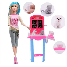 6 шт./компл. кукла-няня+ Весы+ бутылочка для кормления+ аксессуары игровой домик развивающие игрушки подарок для девочек для кукол