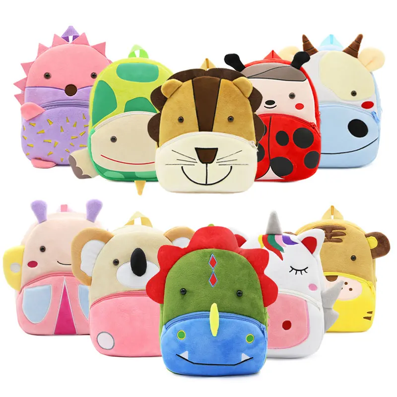

Cute Animals Series Cartoon Kids Plush Backpack Unicorn Ladybird Monkey Panda Dinosaur Mini Schoolbag Children's gifts Xmas