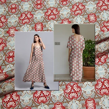 

New 100% Silk Crepe de Chine Printed Shirt T-shirt Dress Fabric Mulberry Designer Fabric