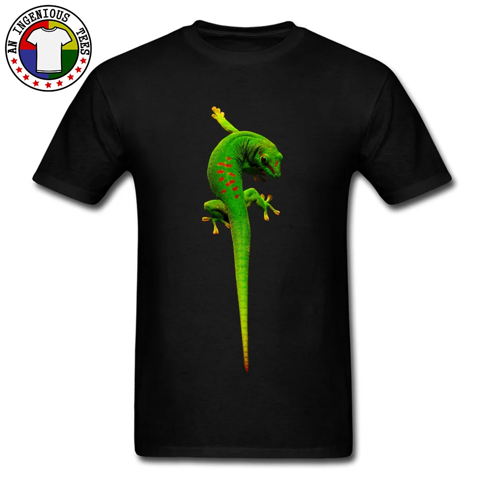 gecko O-Neck T-shirts Summer Fall T Shirt Short Sleeve 2018 Fashion Cotton Fabric Summer Tee Shirt 3D Printed Male gecko black