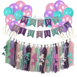 Бумага плакат с русалкой гирлянды дети Русалка День рождения поставляет русалка украшения для девочек на день рождения Свадебная