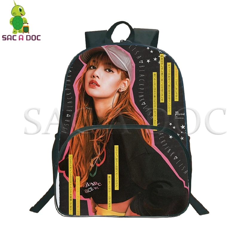 

Blackpink Kpop Backpack Women Men Travel Rucksack Jisoo/Jennie/Rose/Lisa Daily Backpack Boys Girls School Bags Fans Gift