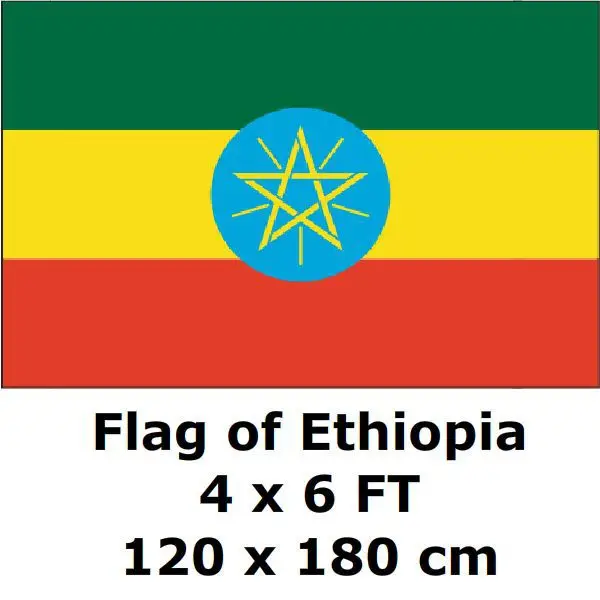 Ethiopia Flag 120 x 180 cm 100D Polyester Ethiopian Flags And Banners