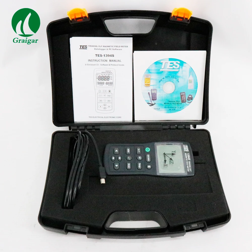 

TES-1394S, EMF Tester Electromagnetic Field Tester 50Hz/60Hz with RS-232