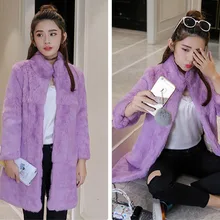 Этель Anderson Женское пальто из натурального кроличьего меха 70 см длинная куртка винтажная Меховая куртка Верхняя одежда воротник-стойка